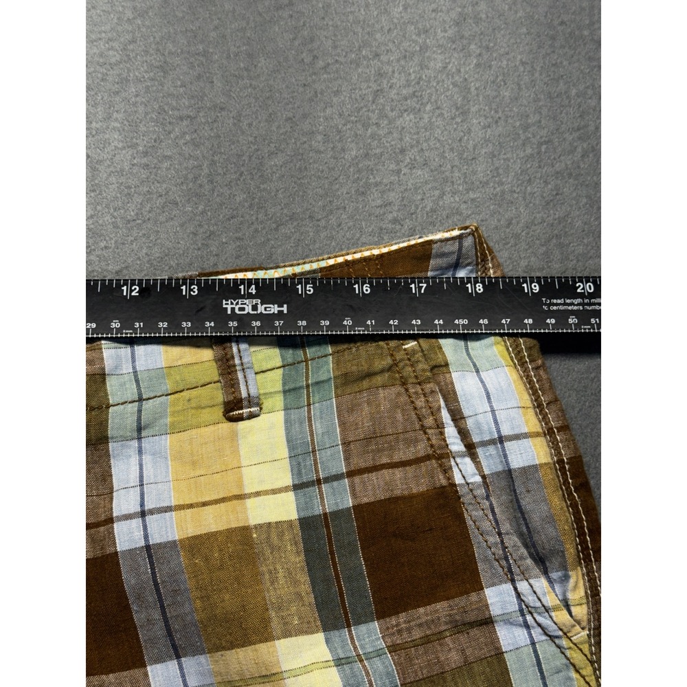 Tommy Bahama Relax Mens 35 Plaid Shorts 100% Linen Brown Blue Green Summer - Picture 6 of 9